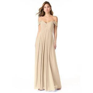 Champagne Empire Ruched Chiffon Convertible Bridesmaid Dress